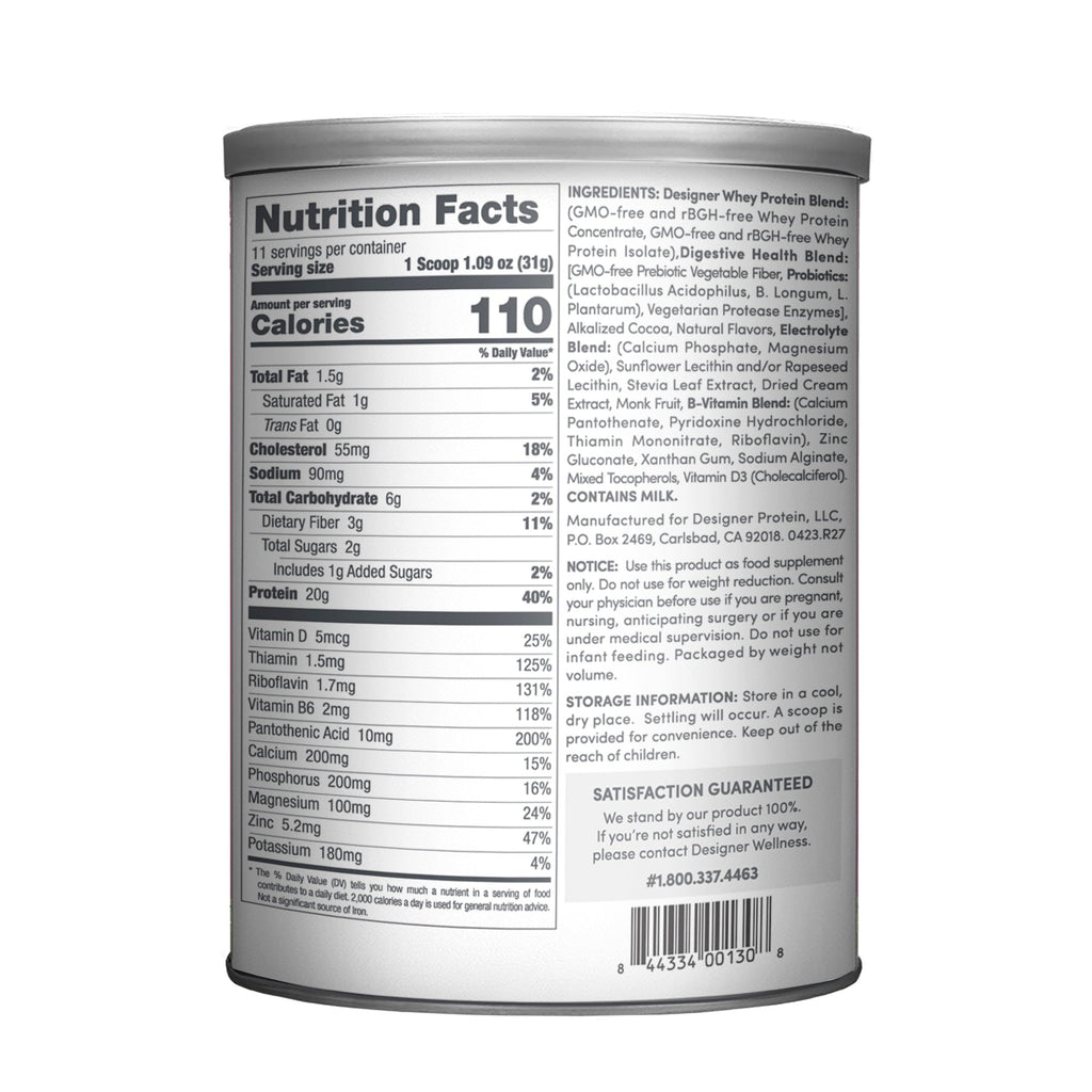 Chocolate Designer Whey 12 oz : 100% Whey Protein Powder | Designer Protein®