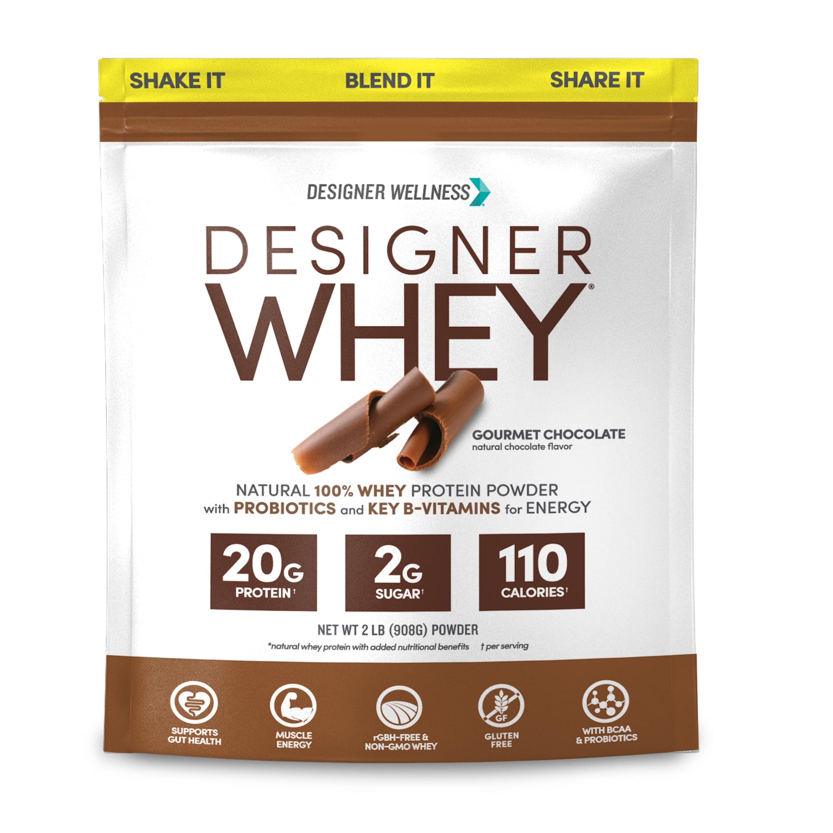 Chocolate Designer Whey 2 lb : 100% Whey Protein Powder