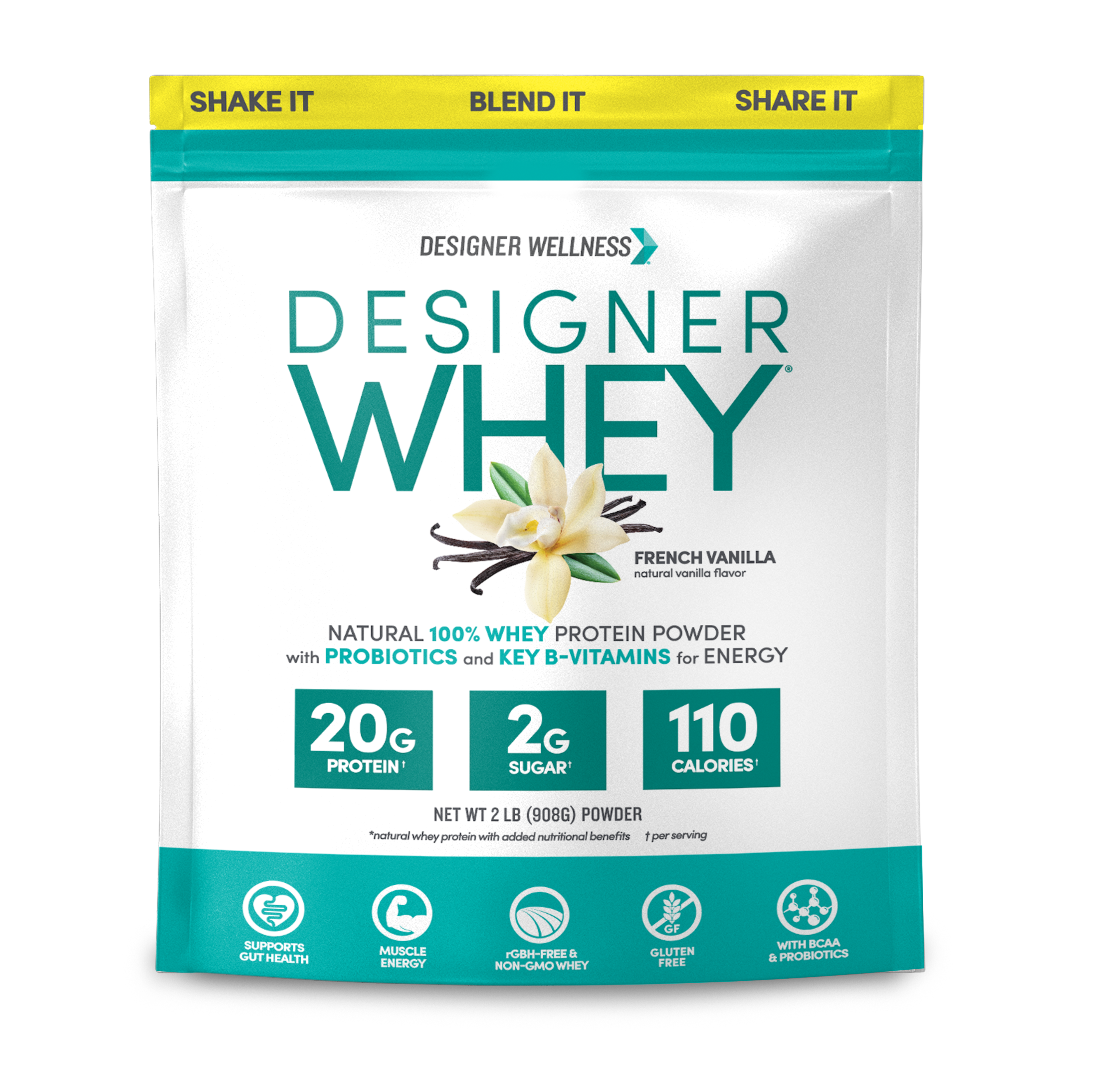 Vanilla Designer Whey 2 lb : 100% Whey Protein Powder- Designer Protein ®