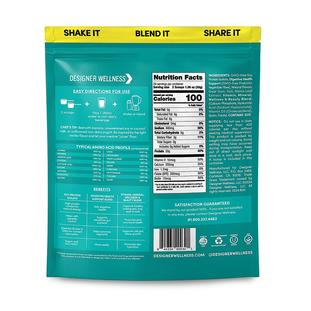 Designer Soy Protein Powder | Angel Cake Vanilla 1.87 lb