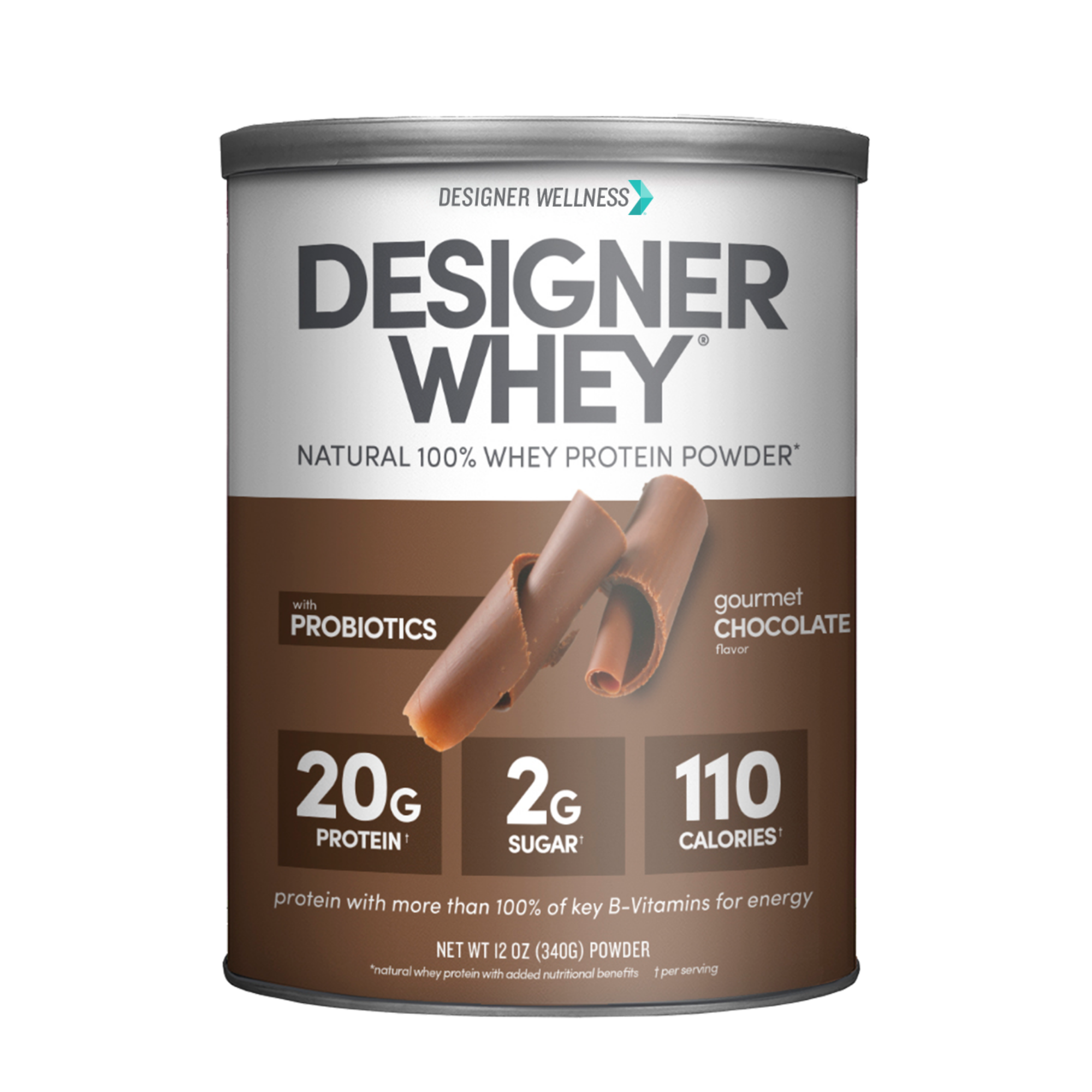 Chocolate Designer Whey 12 oz : 100% Whey Protein Powder | Designer Protein®