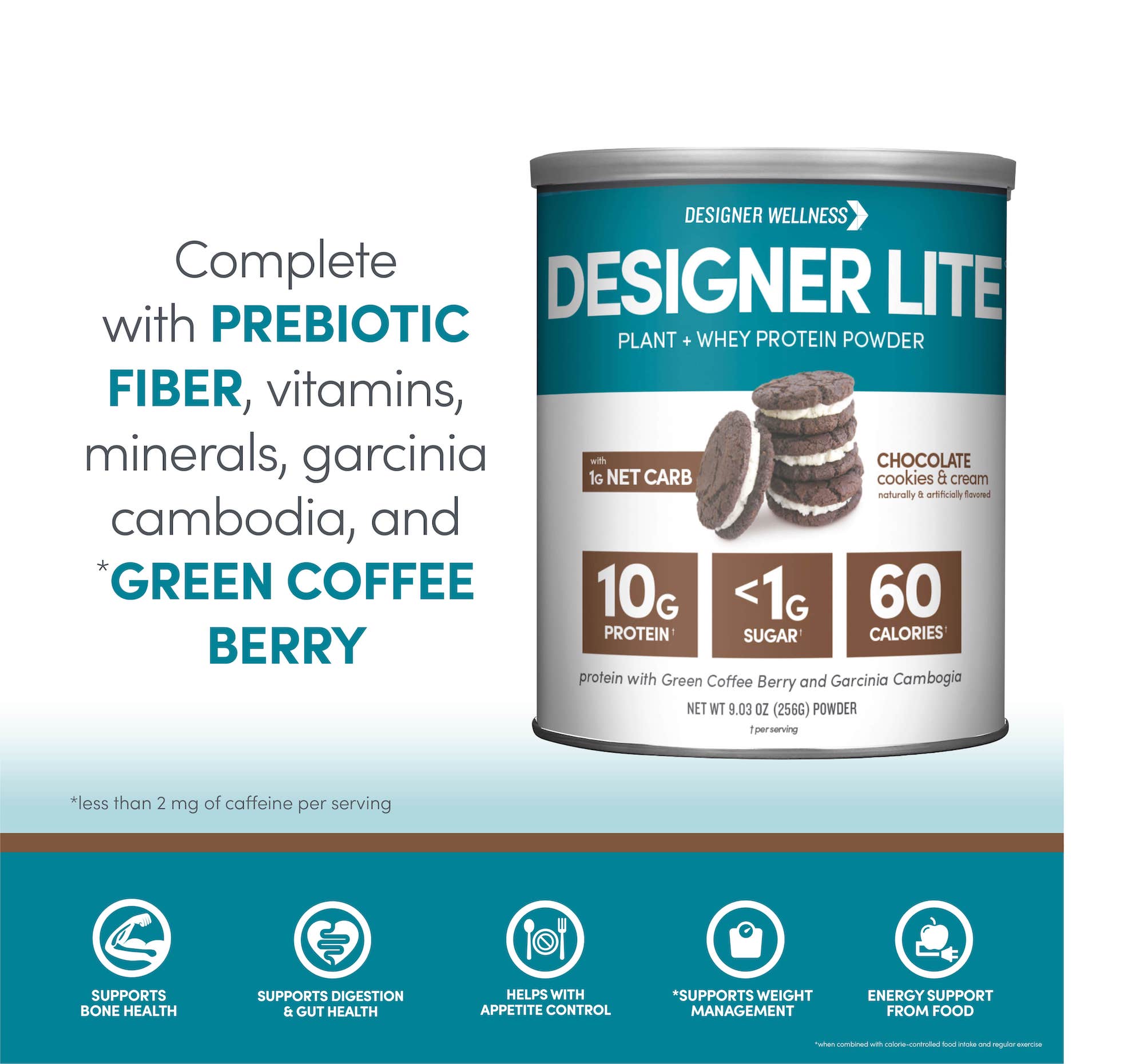 Designer Lite: Low Calorie Protein Powder | Cookies and Cream