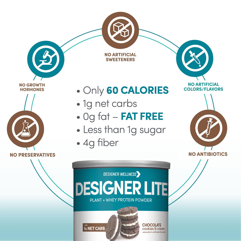 Designer Lite: Low Calorie Protein Powder | Cookies and Cream