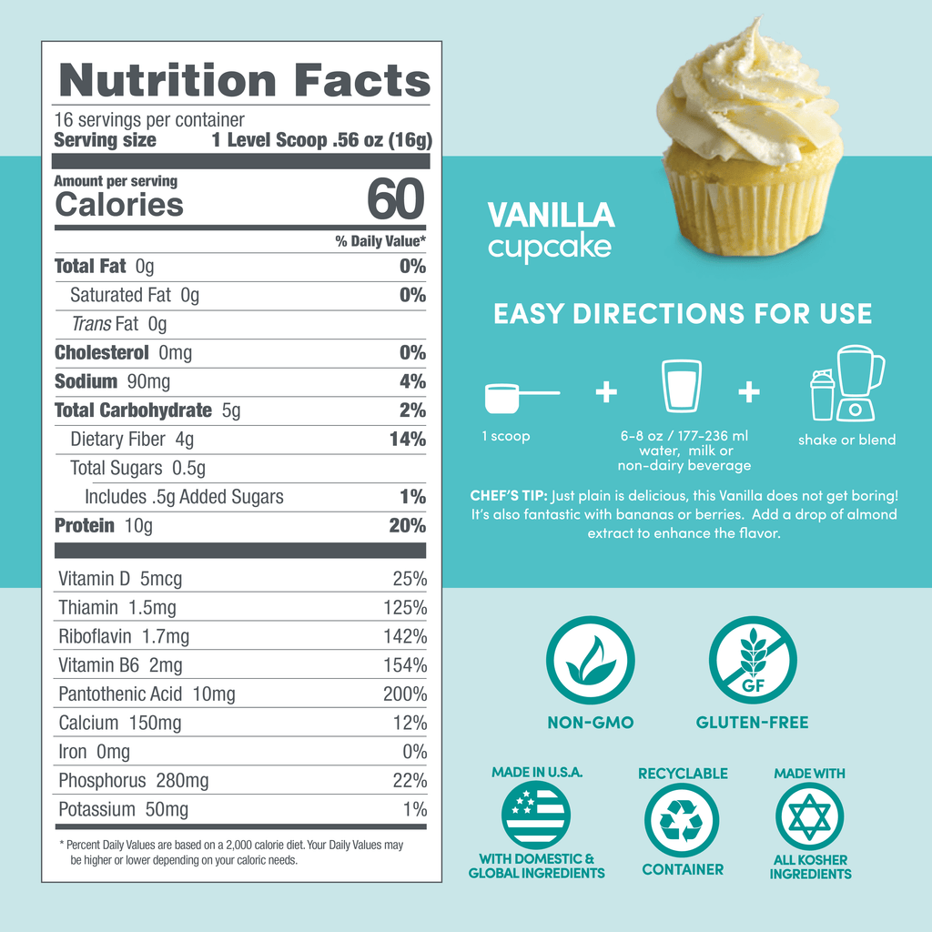 Designer Lite: Low Calorie Protein Powder | Vanilla Cupcake