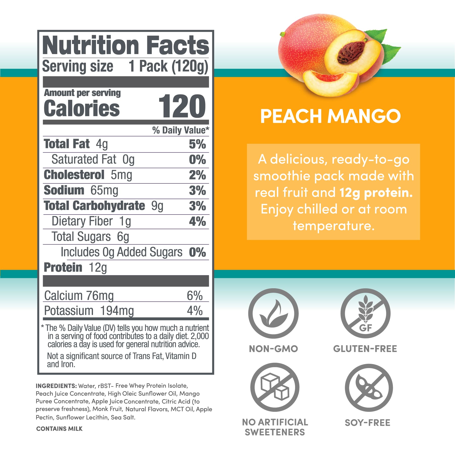 Protein Smoothie - Peach Mango 12 pack