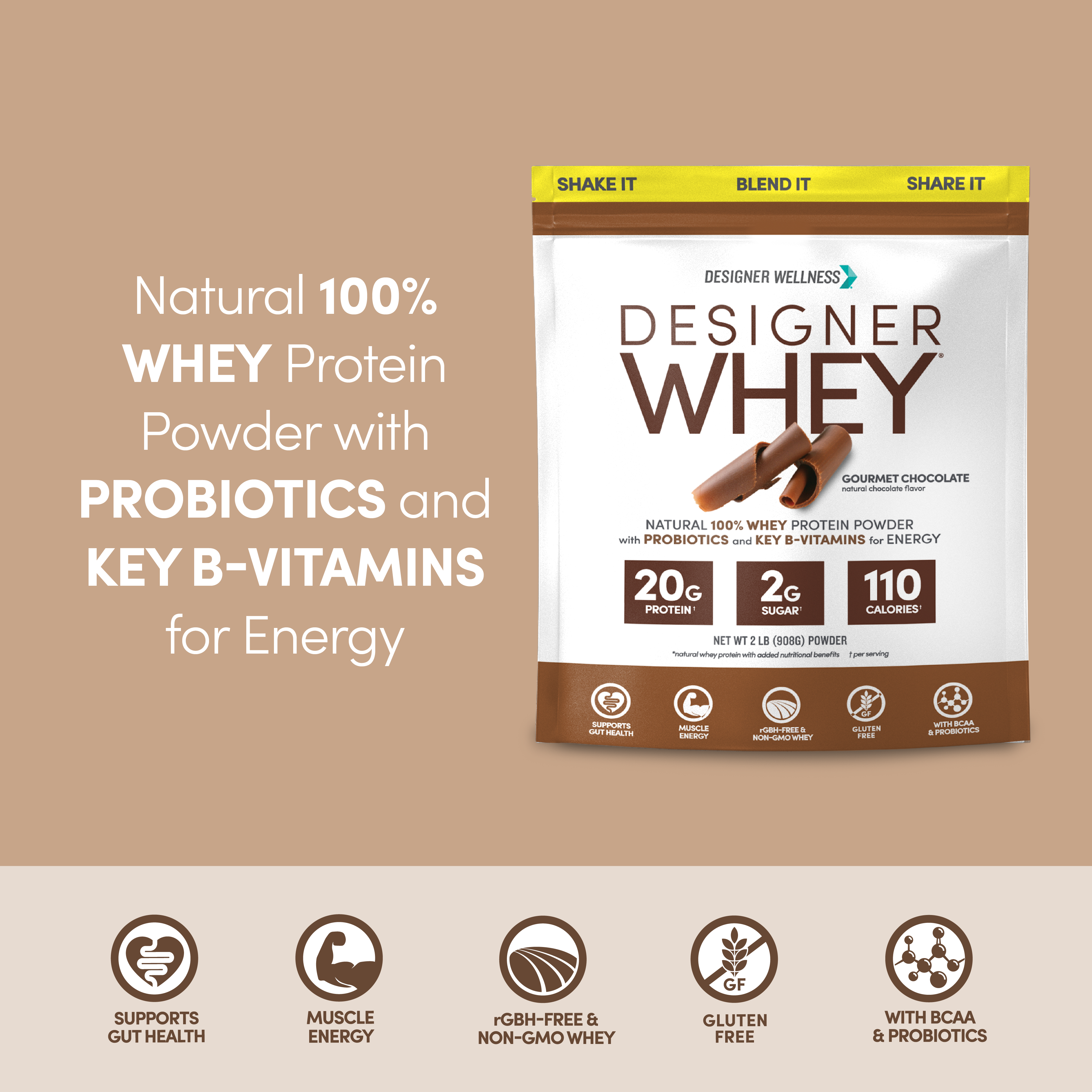 Chocolate Designer Whey 4lb Bag: 100% Whey Protein Powder | Designer Protein®